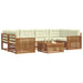 Set de canapele de exterior cu pernă 8 pcs Natural și Crem - WALTI WALTI