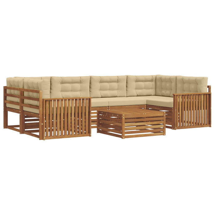 Set de canapele de exterior cu pernă 8 pcs Natural și Bej - WALTI WALTI