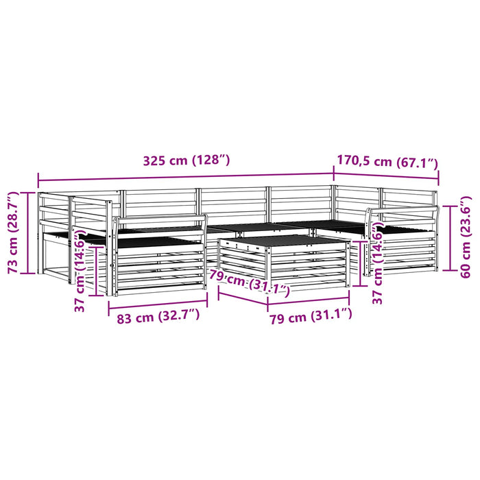 Set de canapele de exterior 7 pcs natural - WALTI WALTI