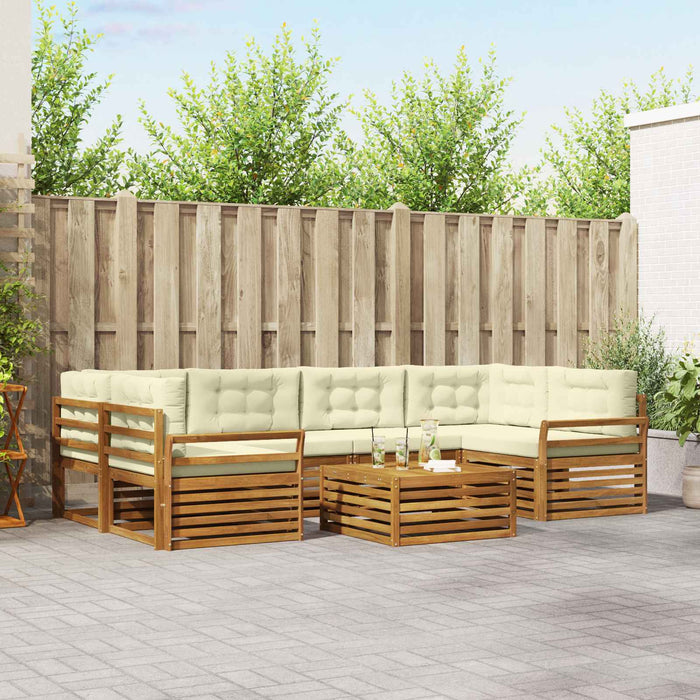 Set de canapele de exterior cu pernă 8 pcs Natural și Crem - WALTI WALTI