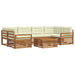 Set de canapele de exterior cu pernă 8 pcs Natural și Crem - WALTI WALTI
