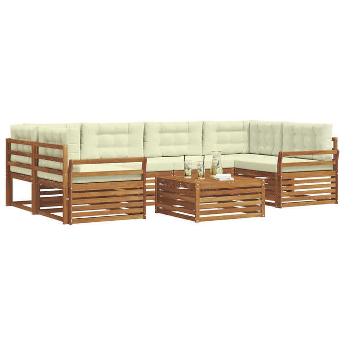 Set de canapele de exterior cu pernă 8 pcs Natural și Crem - WALTI WALTI
