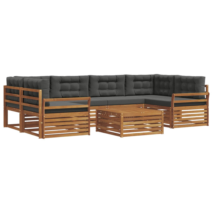 Set de canapele de exterior cu pernă 7 pcs Natural și Antracit WALTI