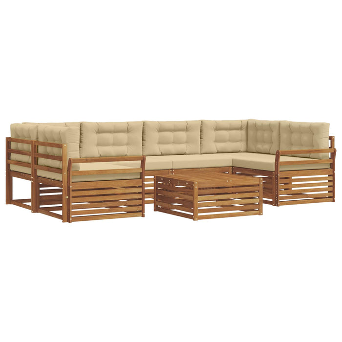 Set de canapele de exterior cu pernă 8 pcs Natural și Bej - WALTI WALTI