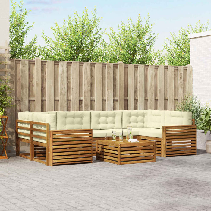 Set de canapele de exterior cu pernă 8 pcs Natural și Crem - WALTI WALTI