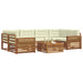 Set de canapele de exterior cu pernă 8 pcs Natural și Crem - WALTI WALTI