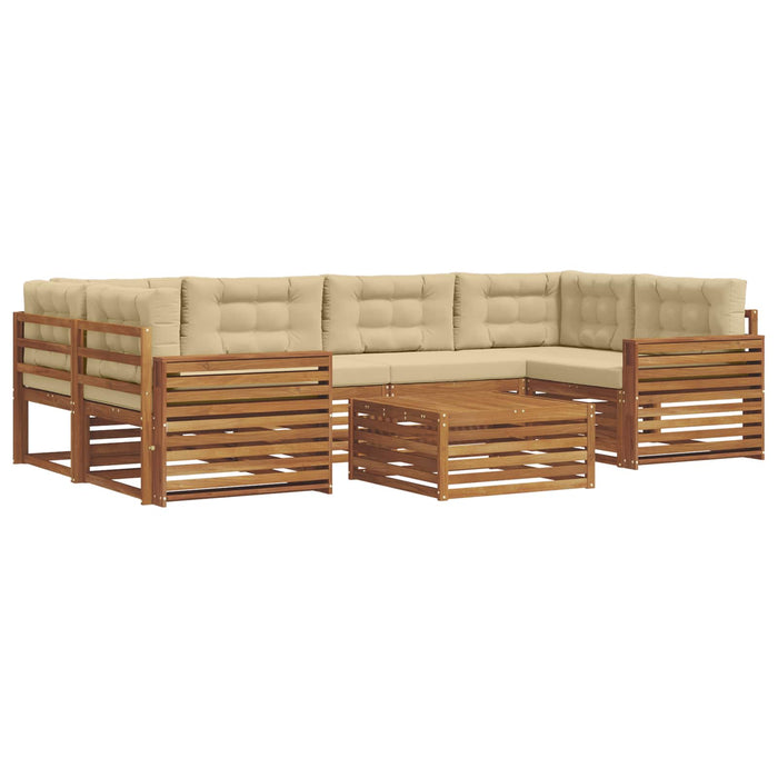 Set de canapele de exterior cu pernă 8 pcs Natural și Bej - WALTI WALTI