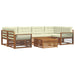 Set de canapele de exterior cu pernă 8 pcs Natural și Crem - WALTI WALTI