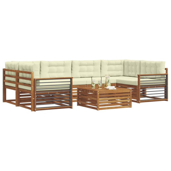 Set de canapele de exterior cu pernă 8 pcs Natural și Crem - WALTI WALTI