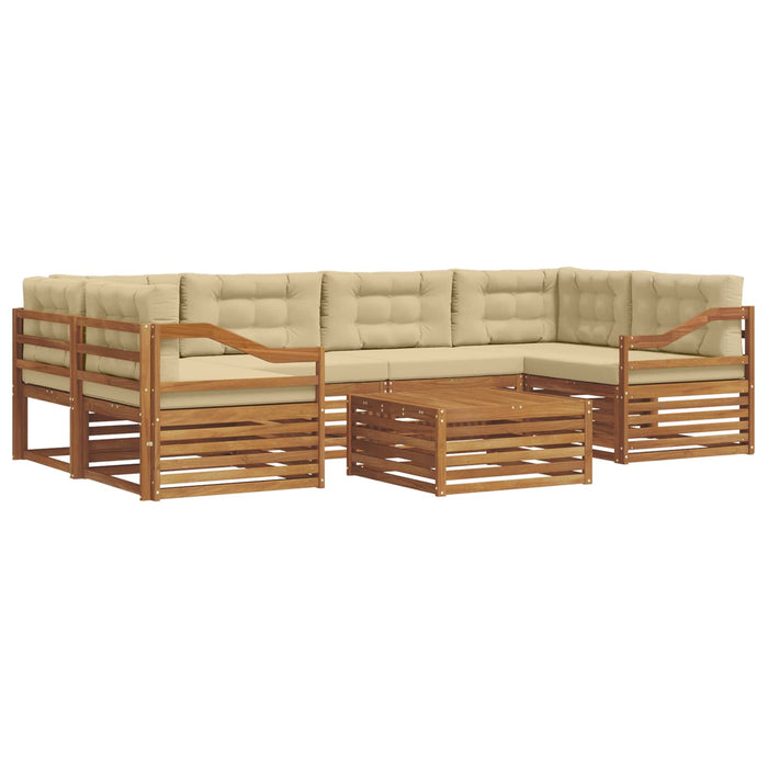 Set de canapele de exterior cu pernă 8 pcs Natural și Bej - WALTI WALTI