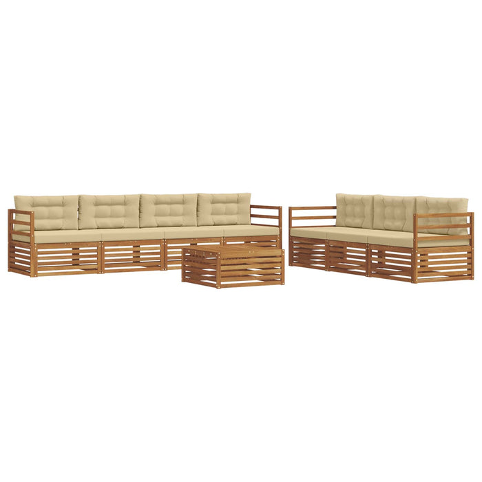 Set de canapele de exterior cu pernă 8 pcs Natural și Bej - WALTI WALTI