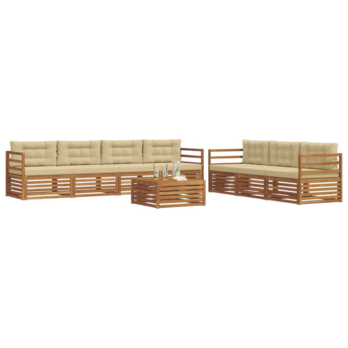 Set de canapele de exterior cu pernă 8 pcs Natural și Bej - WALTI WALTI