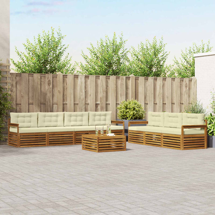 Set de canapele de exterior cu pernă 8 pcs Natural și Crem - WALTI WALTI
