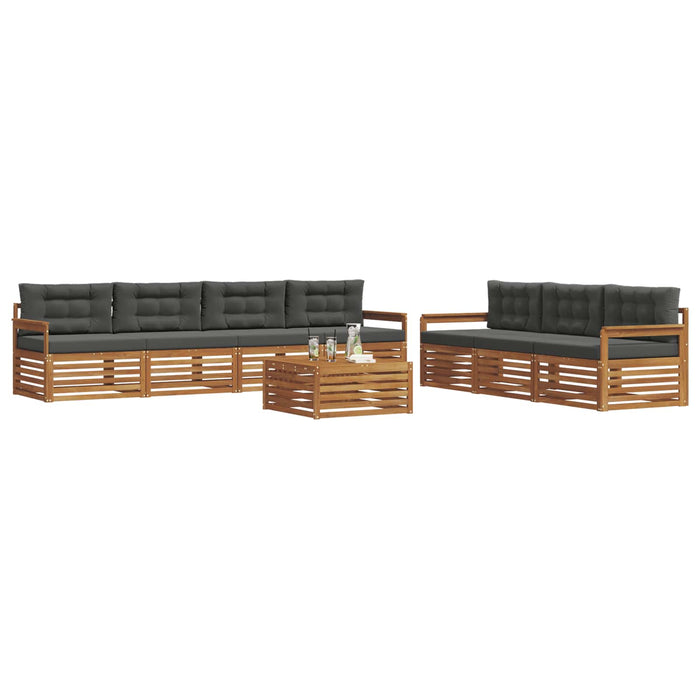 Set de canapele de exterior cu pernă 8 pcs Natural și Antracit WALTI