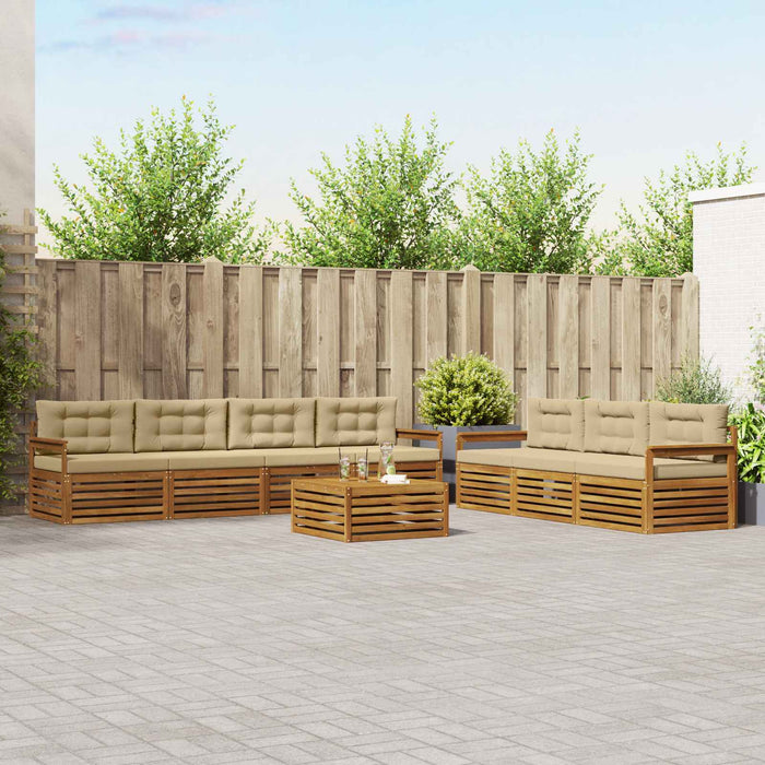 Set de canapele de exterior cu pernă 8 pcs Natural și Bej - WALTI WALTI