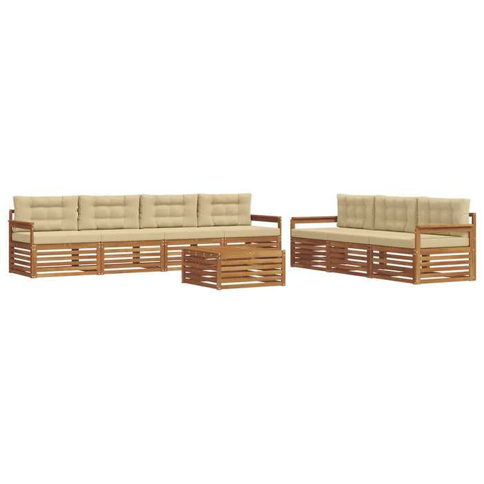Set de canapele de exterior cu pernă 8 pcs Natural și Bej - WALTI WALTI