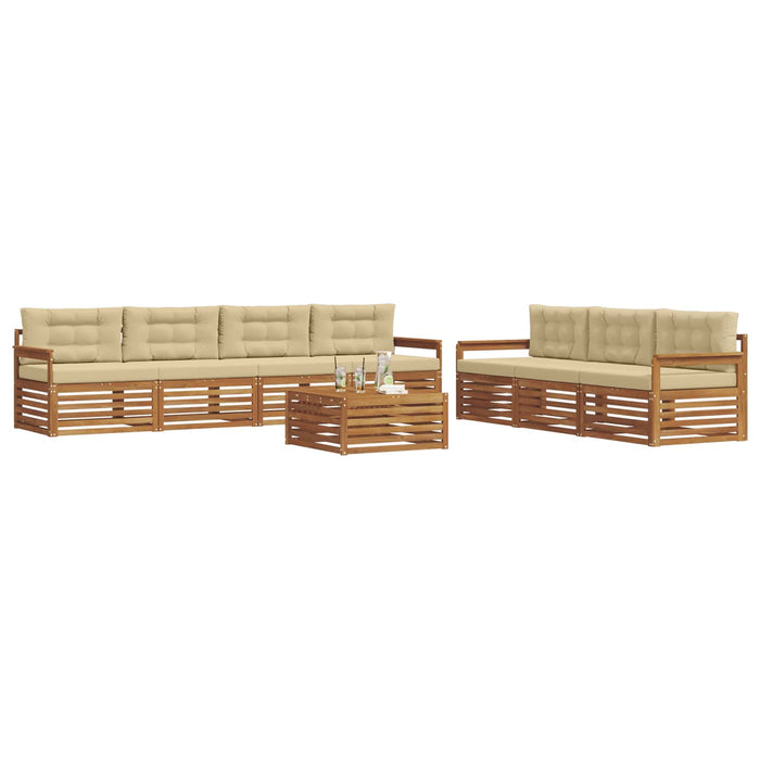 Set de canapele de exterior cu pernă 8 pcs Natural și Bej - WALTI WALTI