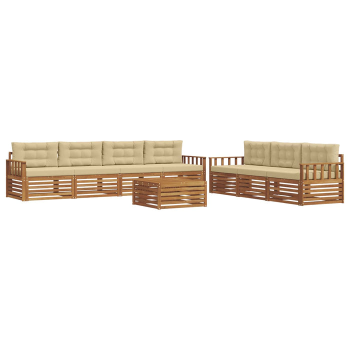 Set de canapele de exterior cu pernă 8 pcs Natural și Bej - WALTI WALTI