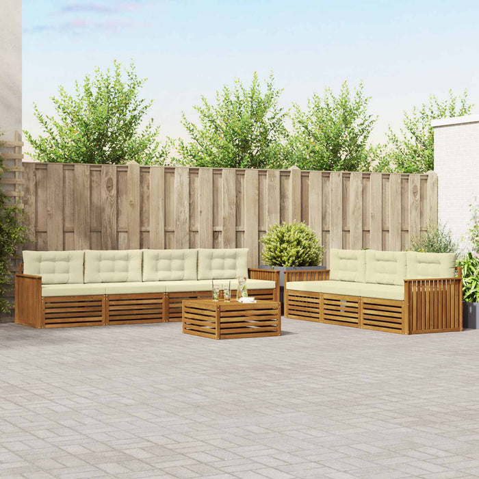 Set de canapele de exterior cu pernă 8 pcs Natural și Crem - WALTI WALTI