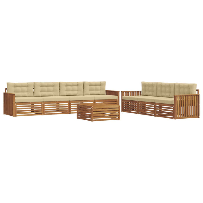 Set de canapele de exterior cu pernă 8 pcs Natural și Bej - WALTI WALTI