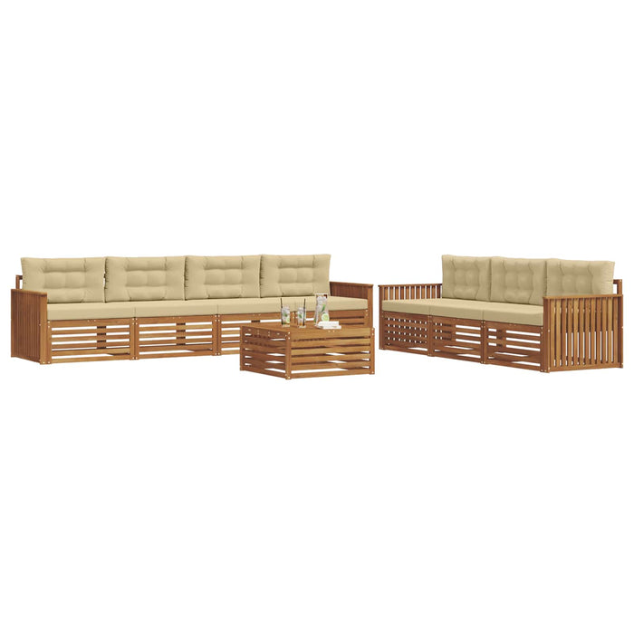 Set de canapele de exterior cu pernă 8 pcs Natural și Bej - WALTI WALTI