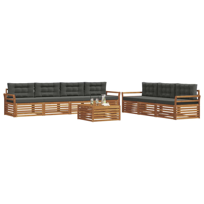 Set de canapele de exterior cu pernă 8 pcs Natural și Antracit WALTI