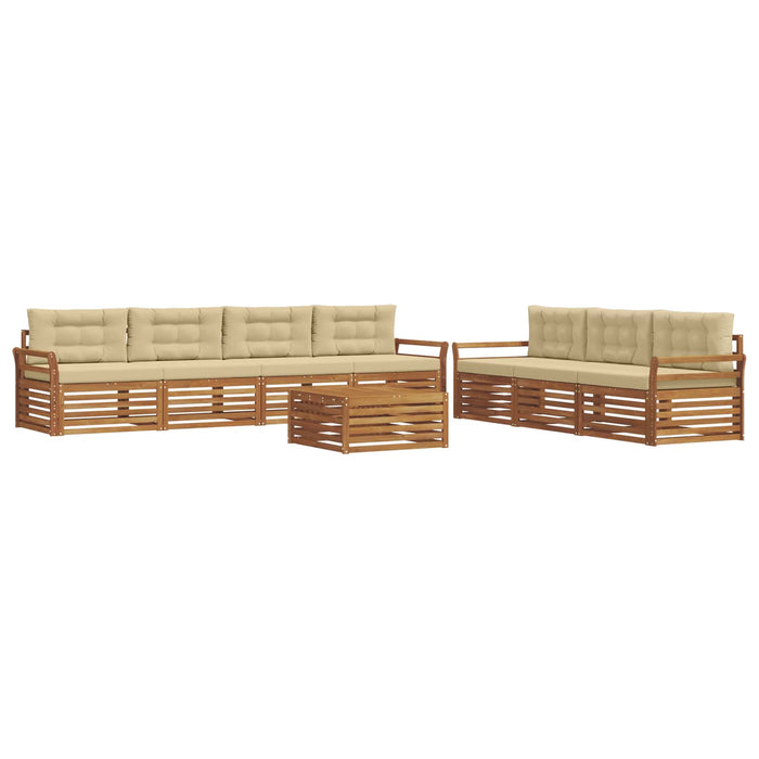 Set de canapele de exterior cu pernă 8 pcs Natural și Bej - WALTI WALTI