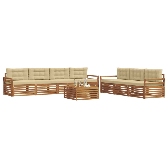 Set de canapele de exterior cu pernă 8 pcs Natural și Bej - WALTI WALTI