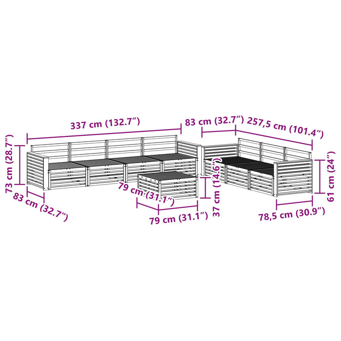 Set de canapele de exterior 8 pcs natural - WALTI WALTI