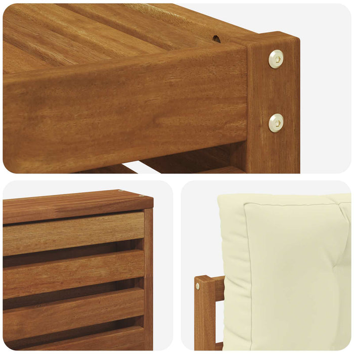 Set de canapele de exterior cu pernă 8 pcs Natural și Crem - WALTI WALTI
