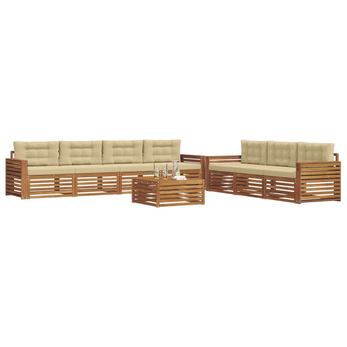 Set de canapele de exterior cu pernă 8 pcs Natural și Bej - WALTI WALTI