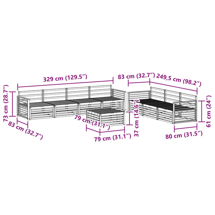 Set de canapele de exterior 8 pcs natural - WALTI WALTI
