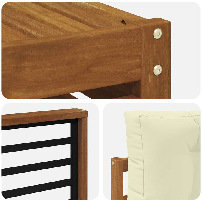 Set de canapele de exterior cu pernă 8 pcs Natural și Crem - WALTI WALTI