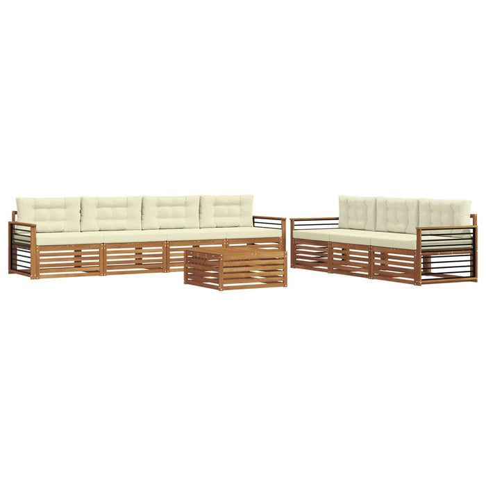 Set de canapele de exterior cu pernă 8 pcs Natural și Crem - WALTI WALTI
