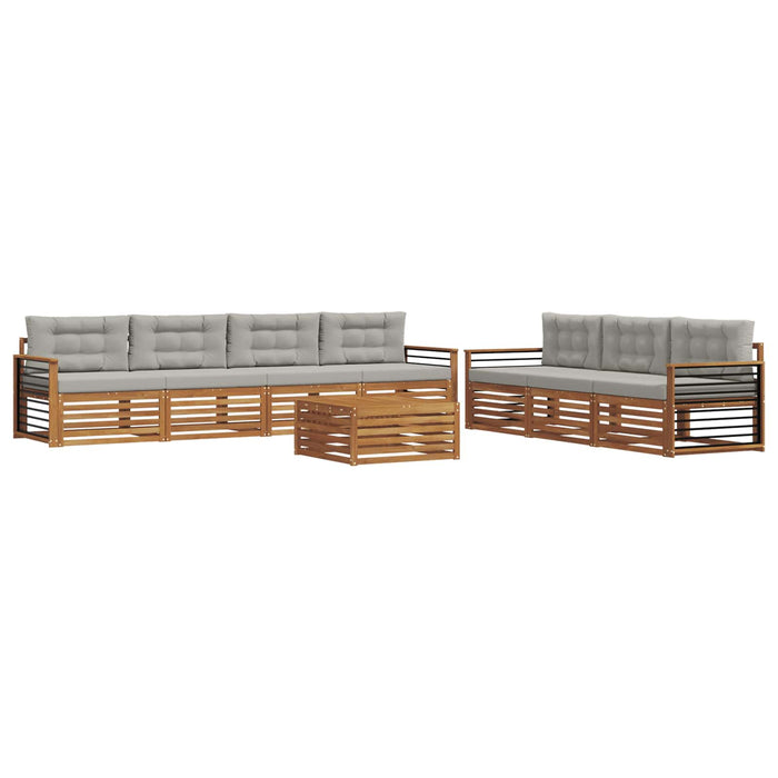 Set de canapele de exterior 8 pcs Gri natural și deschis - WALTI WALTI