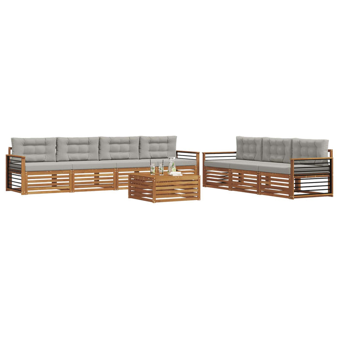 Set de canapele de exterior 8 pcs Gri natural și deschis - WALTI WALTI