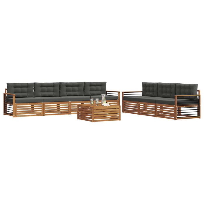 Set de canapele de exterior cu pernă 8 pcs Natural și Antracit WALTI