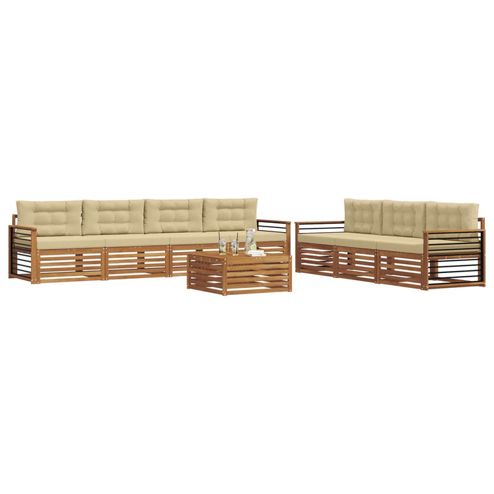 Set de canapele de exterior cu pernă 8 pcs Natural și Bej - WALTI WALTI