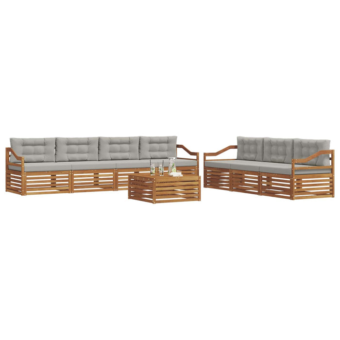 Set de canapele de exterior 8 pcs Gri natural și deschis - WALTI WALTI