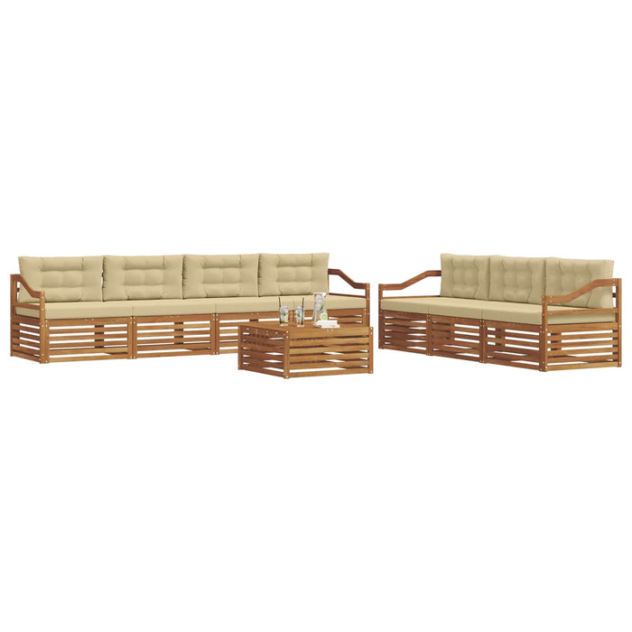 Set de canapele de exterior cu pernă 8 pcs Natural și Bej - WALTI WALTI