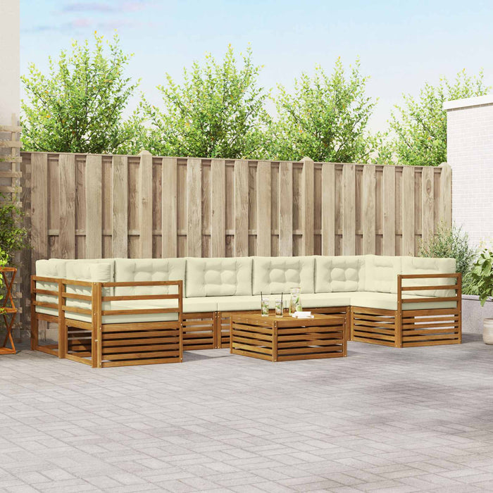 Set de canapele de exterior cu pernă 8 pcs Natural și Crem - WALTI WALTI