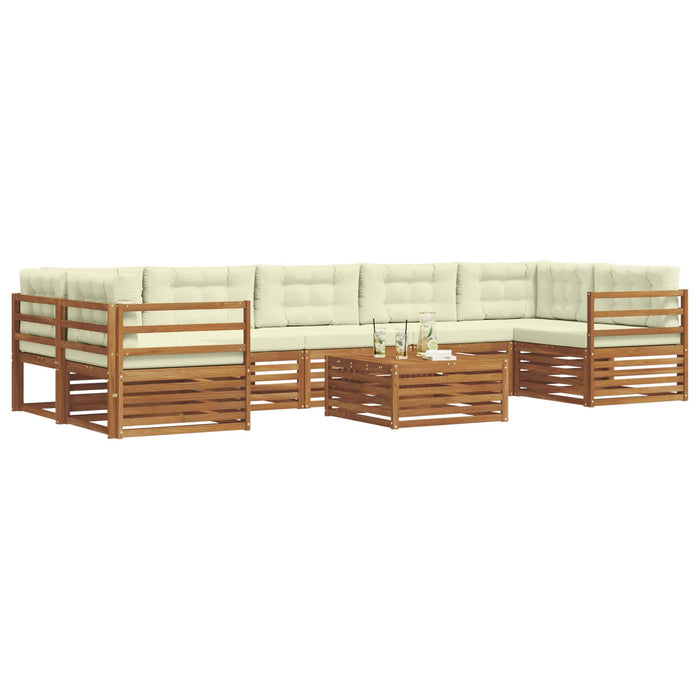 Set de canapele de exterior cu pernă 8 pcs Natural și Crem - WALTI WALTI