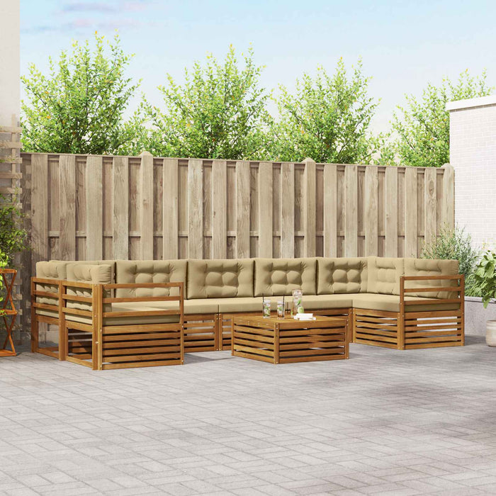 Set de canapele de exterior cu pernă 8 pcs Natural și Bej - WALTI WALTI
