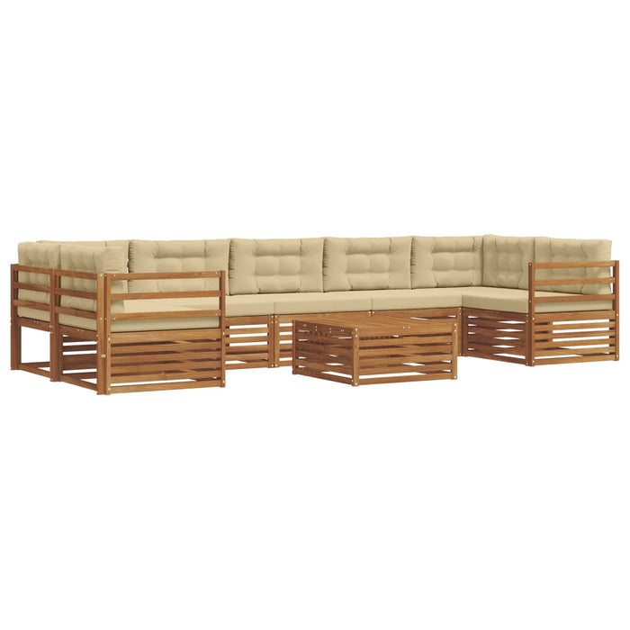 Set de canapele de exterior cu pernă 8 pcs Natural și Bej - WALTI WALTI