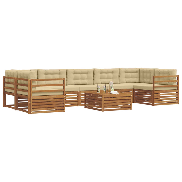 Set de canapele de exterior cu pernă 8 pcs Natural și Bej - WALTI WALTI
