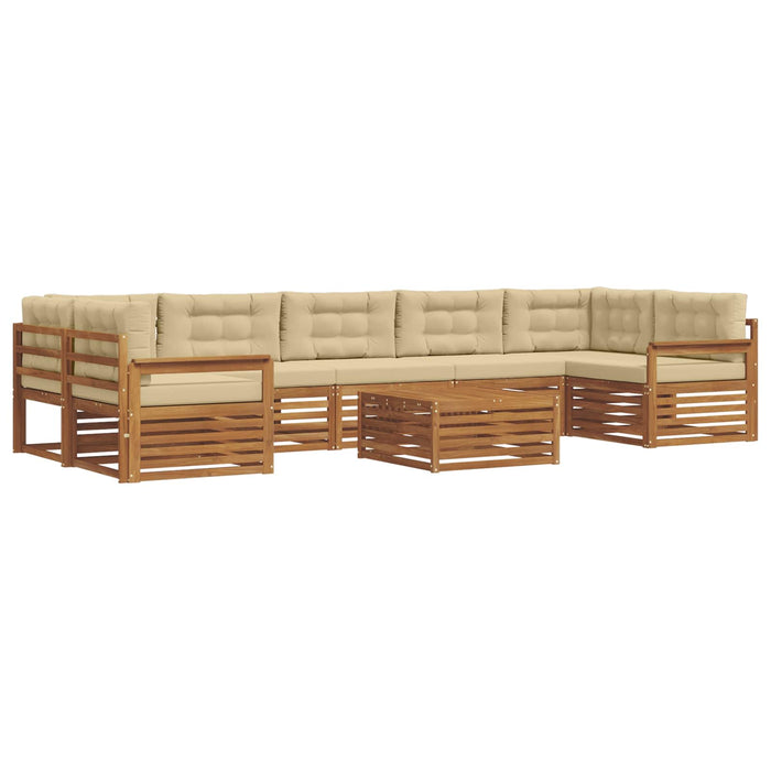 Set de canapele de exterior cu pernă 8 pcs Natural și Bej - WALTI WALTI