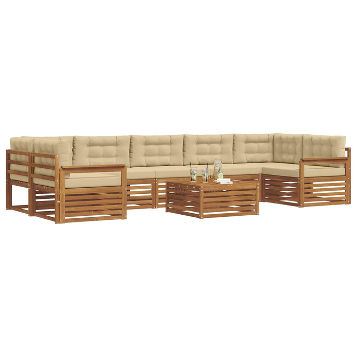 Set de canapele de exterior cu pernă 8 pcs Natural și Bej - WALTI WALTI