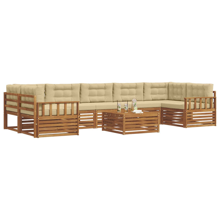Set de canapele de exterior cu pernă 8 pcs Natural și Bej - WALTI WALTI