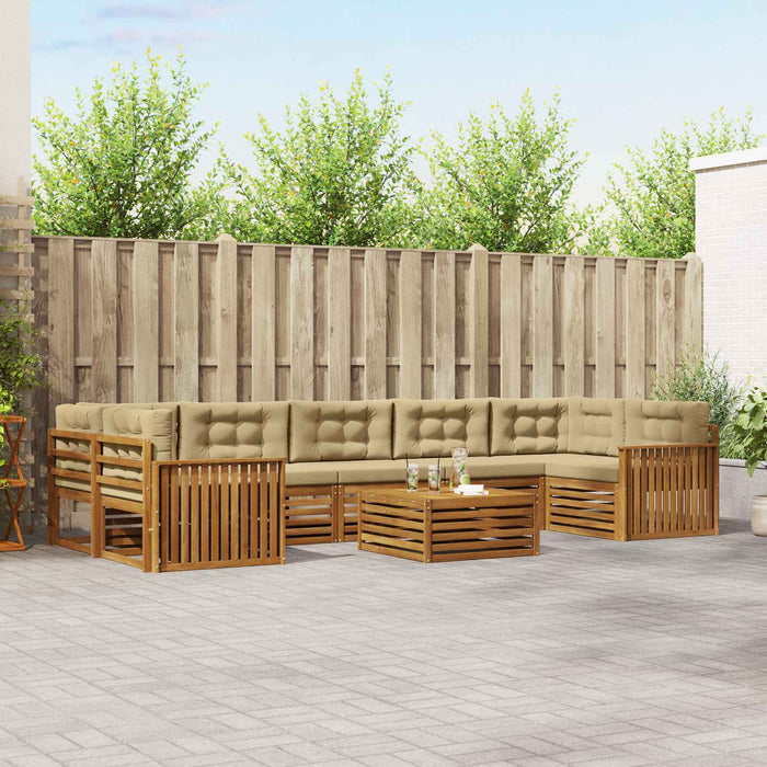 Set de canapele de exterior cu pernă 8 pcs Natural și Bej - WALTI WALTI