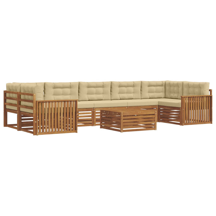 Set de canapele de exterior cu pernă 8 pcs Natural și Bej - WALTI WALTI